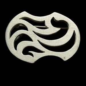 Vintage Kelly Waters Convertible Brooch Pin Pendant Pewter Modernist Signed